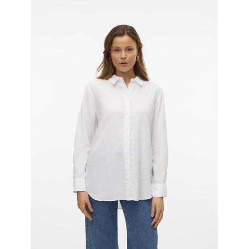 Vero Moda - Chemise fermeture par bouton poignets boutonnés col chemise manches larges manches longues blanc - Nouveautés blouses femme