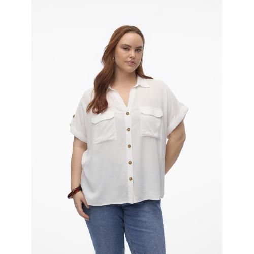 Vero Moda - Chemise manches courtes col chemise manches courtes blanc - Chemise femme