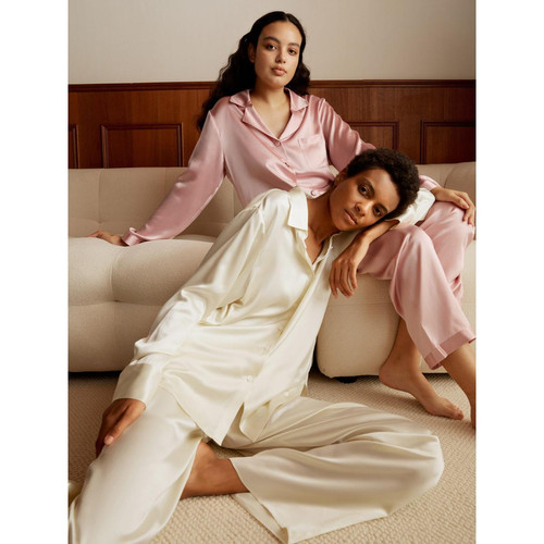 Ensemble De Pyjama En Soie  rose poudre LilySilk Mode femme
