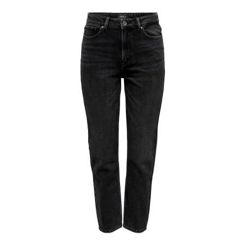 Only - Jean coupe droite braguette zippée taille haute noir - Jeans noir