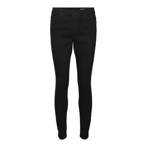 Vero Moda - Jean skinny fermeture à boutons et à glissière taille moyenne noir - Jeans noir