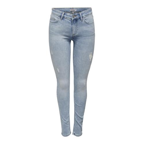 Only - Jean skinny taille moyenne bleu clair - Jean femme
