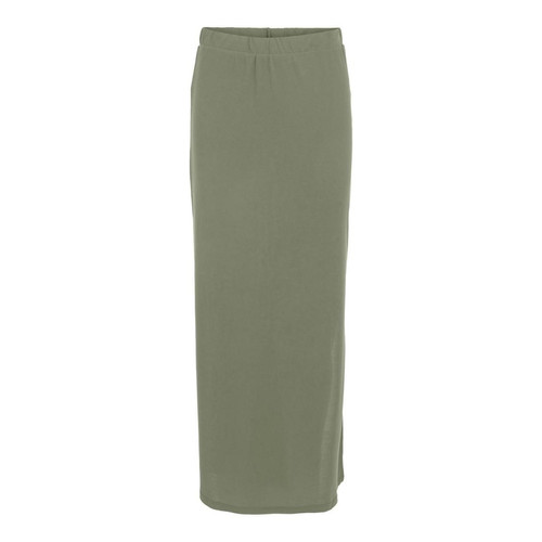 Jupe longue taille haute vert foncé en coton modal Vila Mode femme