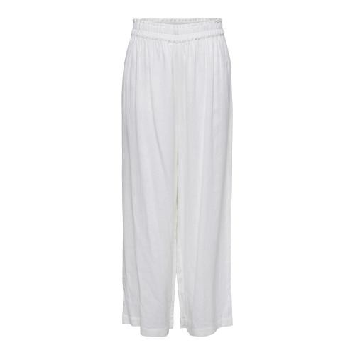 Only - Pantalon taille haute blanc - Pantalon décontracté femme
