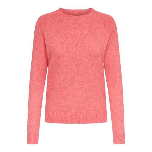 Pull en maille col rond col rond corail Zoé Only Mode femme