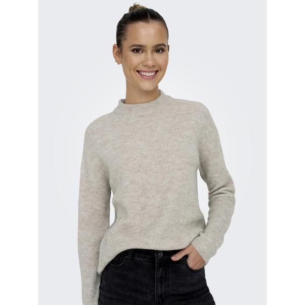 Pull en maille col rond col rond gris clair Ruth Only