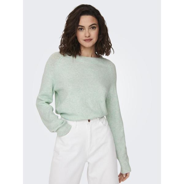 Pull en maille col rond col rond vert clair Esme Only