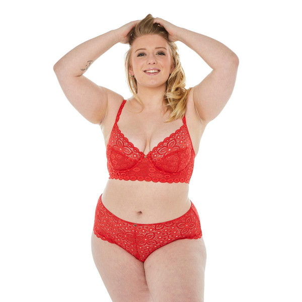 Shorty tanga coquelicot Intrépide-rouge Camille Cerf x Pomm Poire
