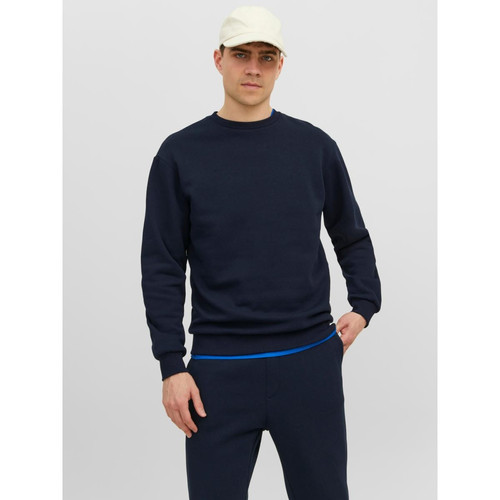 Jack & Jones - Sweat-shirt Relaxed Fit Col ras du cou Manches longues Bleu Marine Tate - Vêtement de sport  homme