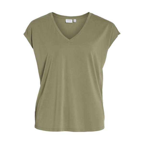 T-shirt col en v manches courtes vert foncé Sofia Vila Mode femme
