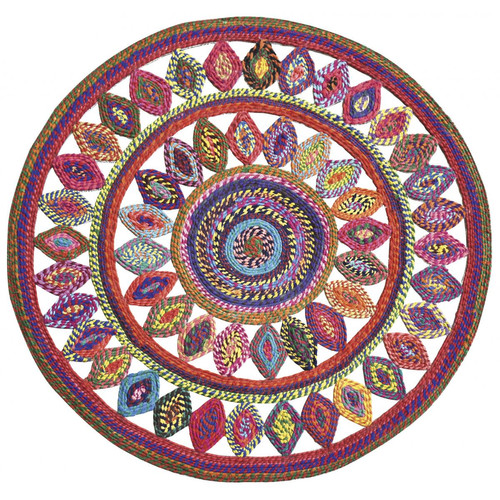 Tapis Multicolore diamètre 90 cm  Multicolore 3S. x Home Meuble & Déco