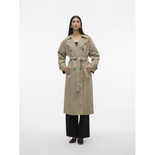 Vero Moda - Trench coat fermeture à double boutonnage. fermeture par ceinture col à revers gris - Nouveautés manteaux femme