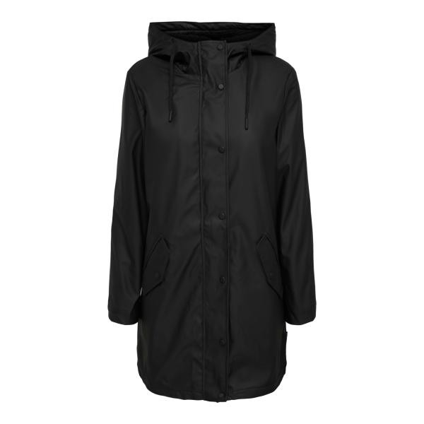Veste de pluie capuche avec cordon de serrage noir Juno Only Mode femme