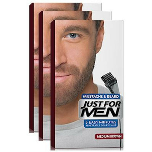 Just for Men - COLORATIONS BARBE Châtain - PACK 3 - Just for men coloration barbe