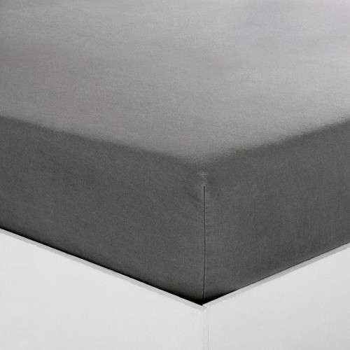 3S. x Tertio (Nos Unis) - Drap-housse percale de coton TERTIO® - Anthracite - Draps housse 180 x 200 cm