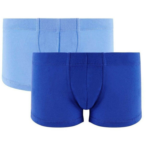 Pomm Poire - Lot de 2 boxers boy rouge & bleu Cool Plain by Djembé POMM'POIRE - Bleu - Sous-vêtement enfant