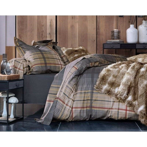Becquet - Taie d'oreiller ou traversin à carreaux écossais Becquet - Gris - Taies d oreiller gris