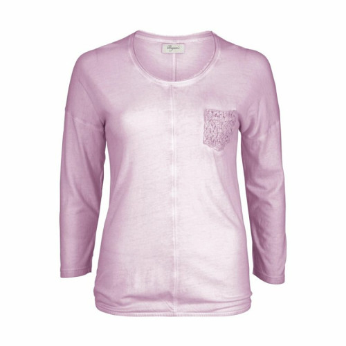 T-shirt col rond manches longues poche en dentelle femme Boysen's violet 3 SUISSES