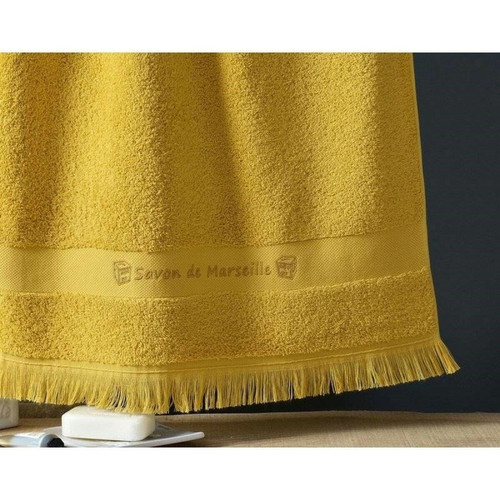 Becquet - Serviette brodé savon de marseille Becquet - Jaune - Serviettes draps de bain jaune