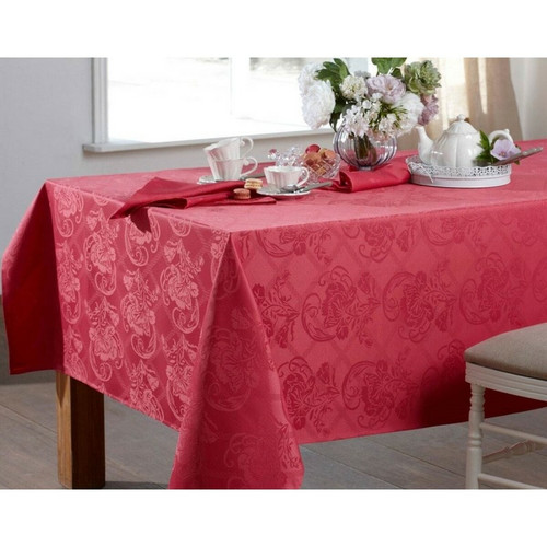 Becquet - Lot de 3 serviettes damassé polyester   Becquet - Bois De Rose - Serviette de table