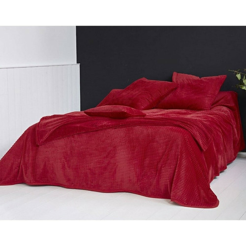 Becquet - Plaid ou jeté de canapé et jetés tuftés velours Becquet - Rouge Brique - Jetés de lit ou de canapé