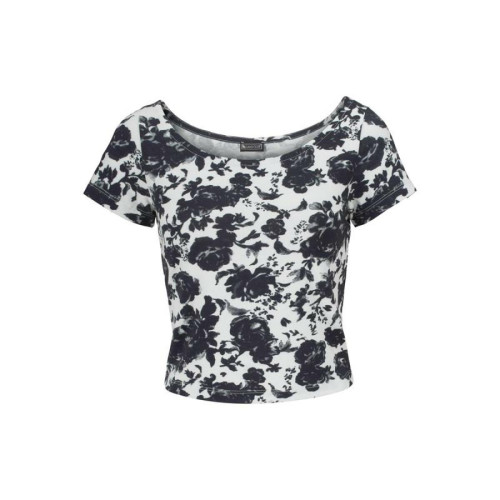 T-shirt court manches courtes imprimé fleurs Laura Scott - Blanc Laura Scott