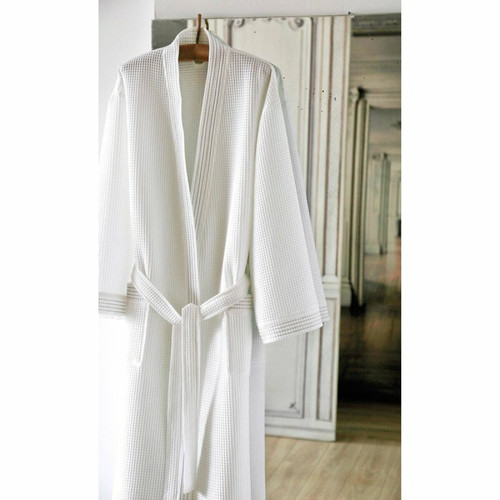Blanc des Vosges - Peignoir bain col kimono coton nid d'abeille 300 grm² femme Ma Blanc des Vosges - Blanc - 3S. x Impact Linge de maison