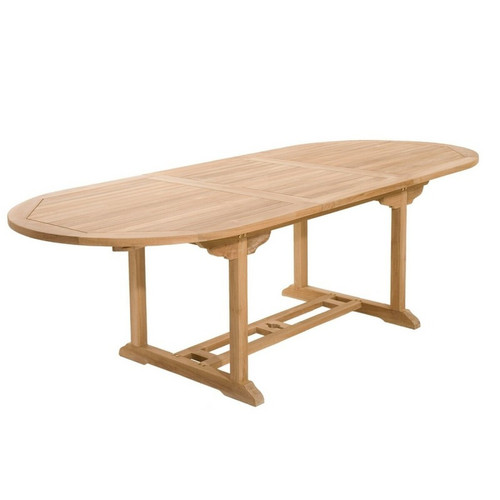 Macabane - Table ovale extensible 8/10 personnes en teck massif - Teck - Table De Jardin Design