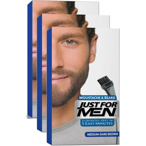 Just for Men - PACK 3 COLORATIONS BARBE - Châtain Moyen Foncé - Just for men coloration barbe