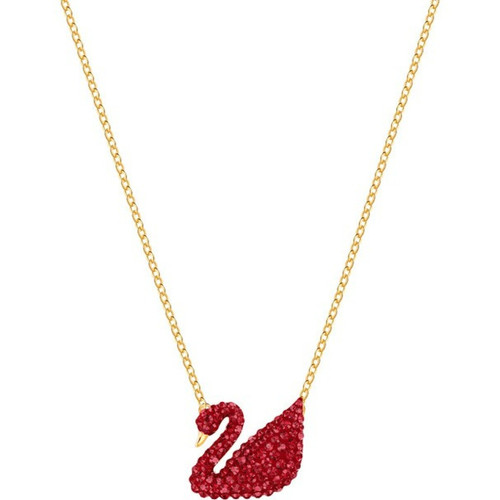 Collier et pendentif Swarovski 5465400 - Iconic swan, rouge, métal doré Femme Rouge Swarovski Mode femme