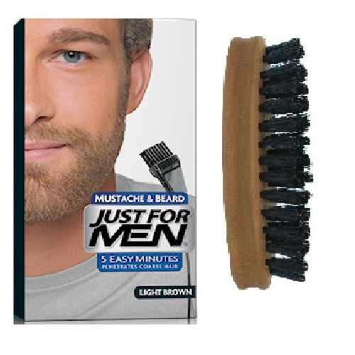 Just for Men - PACK COLORATION BARBE CHATAIN CLAIR ET BROSSE À BARBE - Couleur naturelle - Just for men coloration barbe