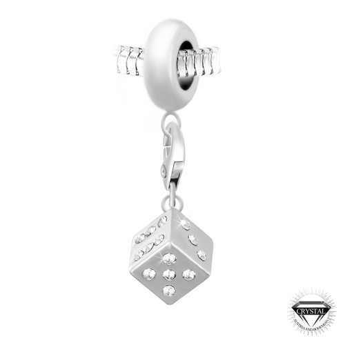 Charm perle Dé orné de cristaux Swarovski par SC Crystal Paris® Argent So Charm Bijoux Mode femme