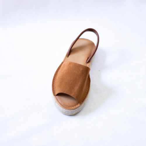 Sandales effet daim claire en cuir 3S. x Le Vestiaire