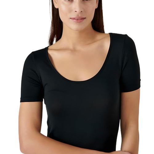 T-shirt manches courtes  - Noir en coton  Damart Mode femme
