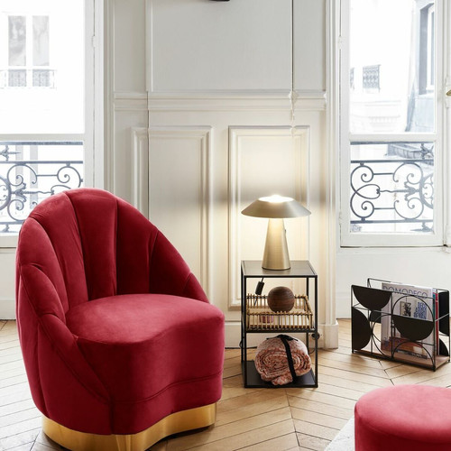 POTIRON PARIS - Fauteuil design Bordeaux - Fauteuil rouge design