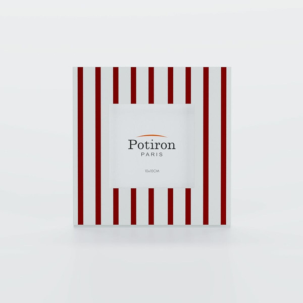Cadre photo design à rayures Valencia rouge Rouge POTIRON PARIS Meuble & Déco