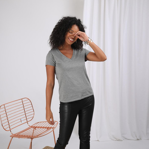 Tee-shirt en coton bio col V Anna 3S. x Le Vestiaire Mode femme