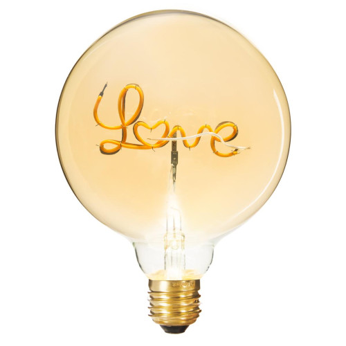 3S. x Home - Ampoule LED mot "Love" ambrée E27 - Ampoules