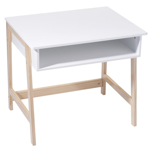 3S. x Home - Bureau blanc en bois 58x52 - Bureau Enfant Design