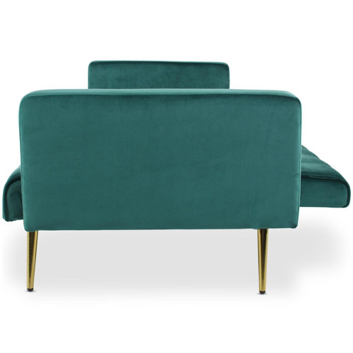 3S. x Home - Canapé Convertible Clic-Clac JUICY Velours Vert - Canapes scandinaves