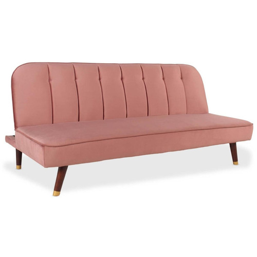 Canapé convertible clic-clac Olympia Velours Rose Rose 3S. x Home Meuble & Déco
