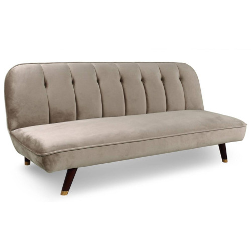 Canapé convertible clic-clac Olympia Velours Taupe Taupe 3S. x Home Meuble & Déco