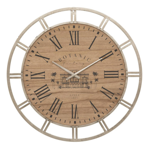 Horloge "Bota", métal et bois, doré, D70 cm 3S. x Home Meuble & Déco