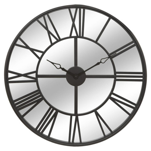 Horloge "Dario", verre et métal, noir, D70 cm 3S. x Home Meuble & Déco