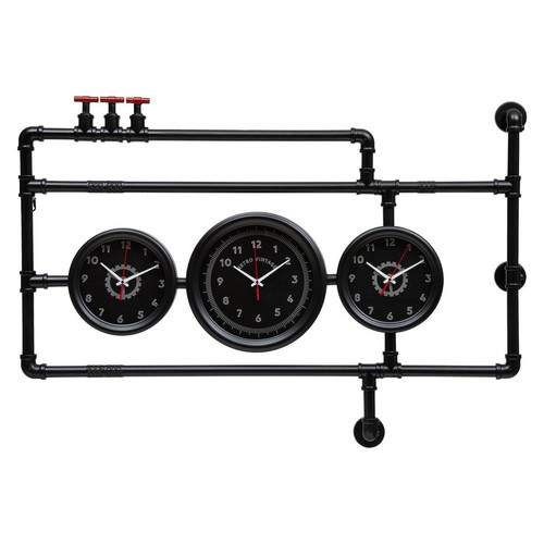 Horloge "Daya" en métal et verre noir Noir 3S. x Home Meuble & Déco