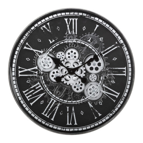 3S. x Home - Horloge mécanique "Izia" D51cm noir et blanc en plastique - Horloges Design