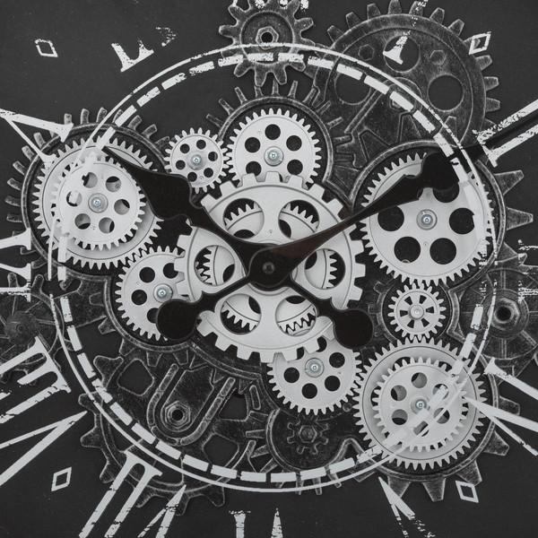 Horloge mécanique "Izia" D51cm noir et blanc en plastique 3S. x Home