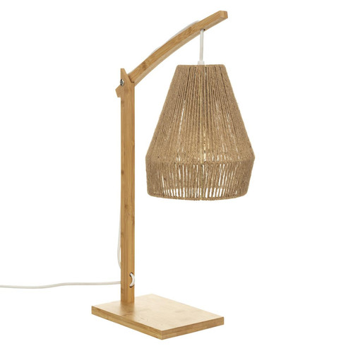 3S. x Home - Lampe arc "Palm" naturel beige H55cm - Lampe Design à poser