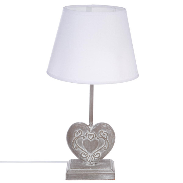 Lampe bois coeur H49 cm taupe 3S. x Home