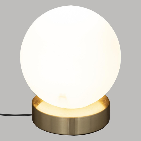 Lampe boule "Dris", verre et métal, blanc, H16 cm 3S. x Home